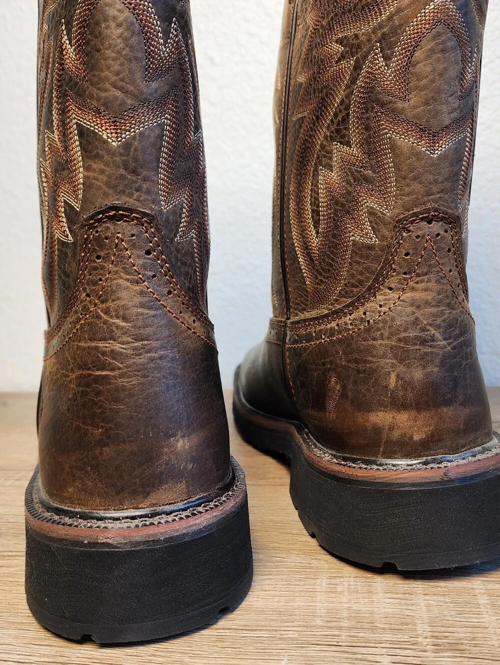 NWT WOLVERINE Men's Rancher Square Toe Western Work Brown Leather Boot 10.5